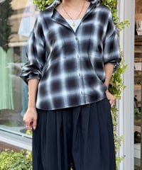 シアーチェクワイドシャツ