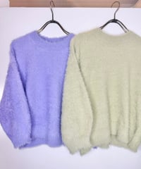 七分袖 シャギーニット