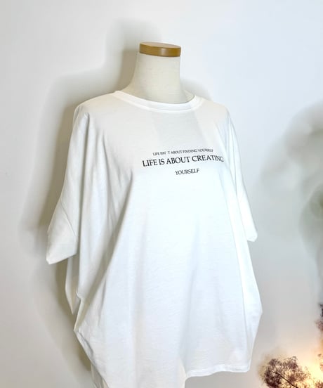 裾タック プリントTシャツ