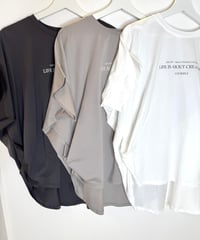 裾タック プリントTシャツ
