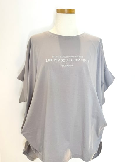 裾タック プリントTシャツ