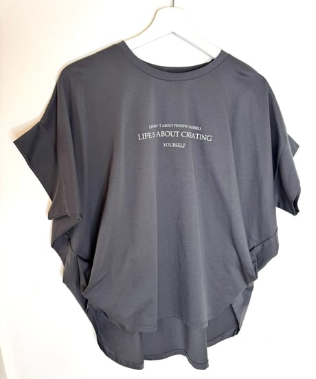 裾タック プリントTシャツ