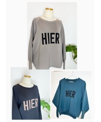 袖リブ " HIER " ロゴトップス