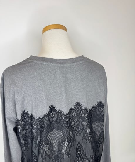 ビスチェ風レースロングTシャツ
