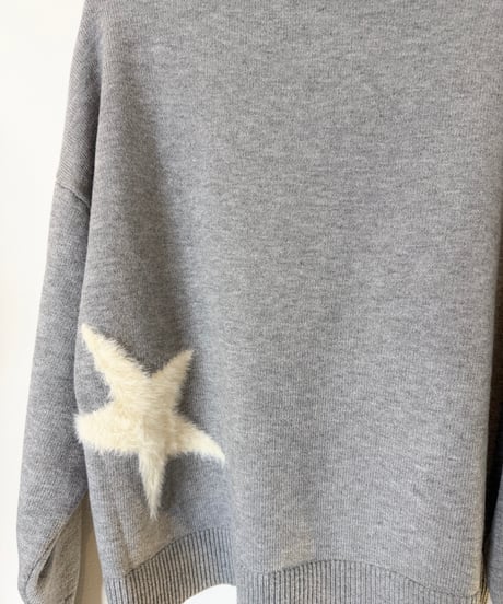 星柄シャギーニット