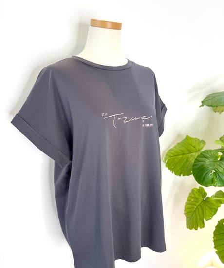 ドライタッチコットン スクリプトフォントTシャツ