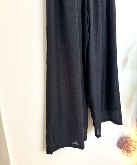 フロッキードット ワイドパンツ