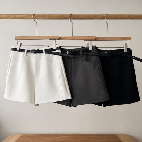 《予約販売》Side-Slit Belted Shorts
