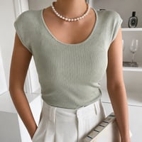 《即日発送📦》Tencel U-Neck Knit Tank