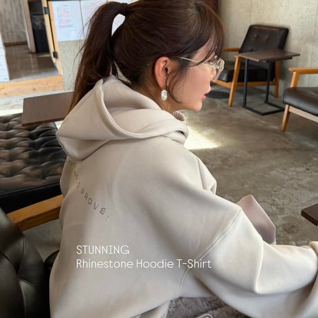 《予約販売》再入荷❣️STUNNING Rhinestone Hoodie T-Shirt