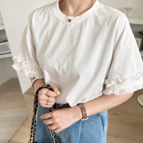 《即日発送📦》残りわずか💦Ruffle sleeve T-shirt