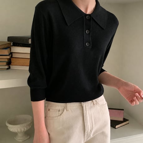 《予約販売》Solid Color Knit Top