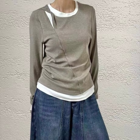 《予約販売》Twist Neck Double T-Shirt