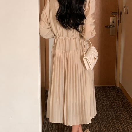 《即日発送📦》再入荷❣️ Waist Ribbon pleats Dress