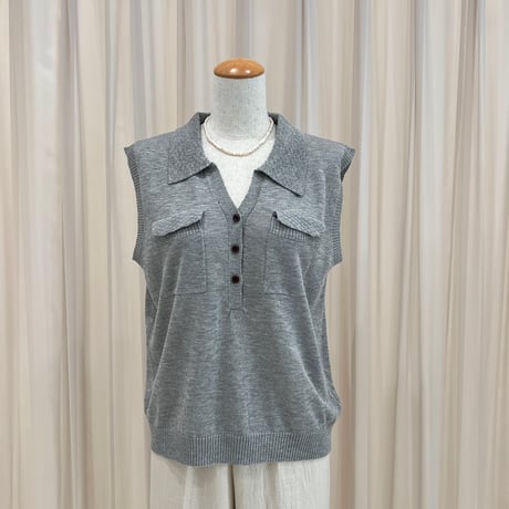 《予約販売》Ribbed Pocket Collar Knit