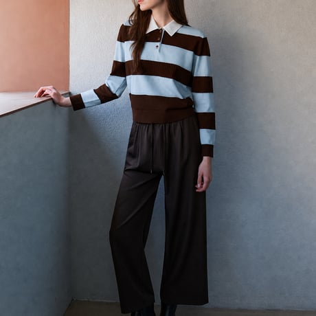 《予約販売》Stripe Collar Knit Tee