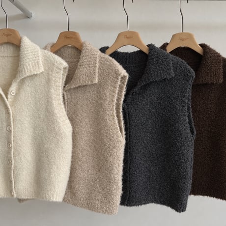 《予約販売》Soft Wool Button Vest