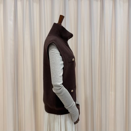 《予約販売》Highneck Zip-Up Knit Vest