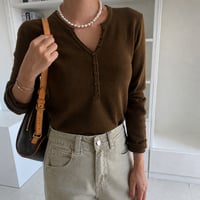 《予約販売》Henley V-Neck Knit