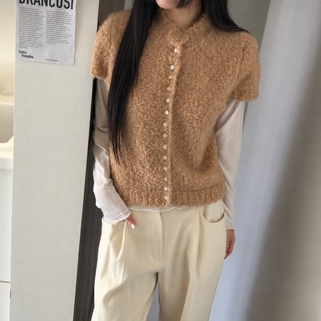 《予約販売》Berry Wool Short Sleeve Knit