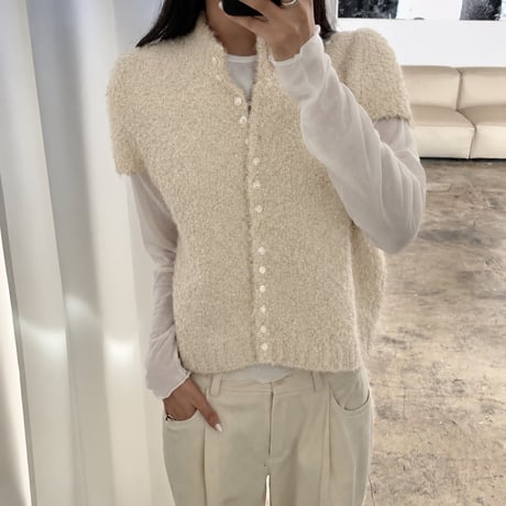 《予約販売》Berry Wool Short Sleeve Knit