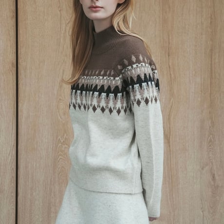 《予約販売》Intarsia Knit Turtleneck