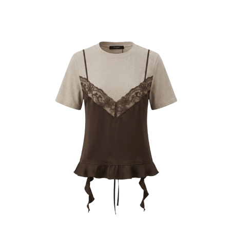 《予約販売》STUNNING Lace Cami Layered T-Shirt