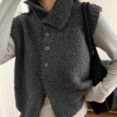 《予約販売》Soft Wool Button Vest