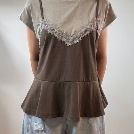 《即日発送📦》Lace Cami T-shirt