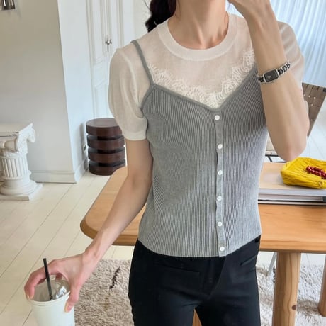 《予約販売》Lace Layered Knit