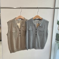 《予約販売》Ribbed Pocket Collar Knit