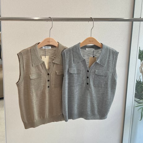 《予約販売》Ribbed Pocket Collar Knit