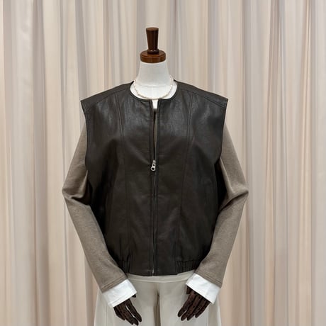 《予約販売》STUNNING Elastic Hem Leather Vest