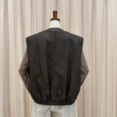 《予約販売》STUNNING Elastic Hem Leather Vest