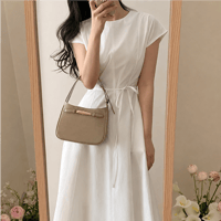 《予約販売》 Belted A-Line Maxi Dress