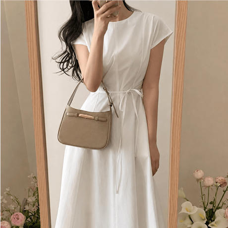 《予約販売》 Belted A-Line Maxi Dress