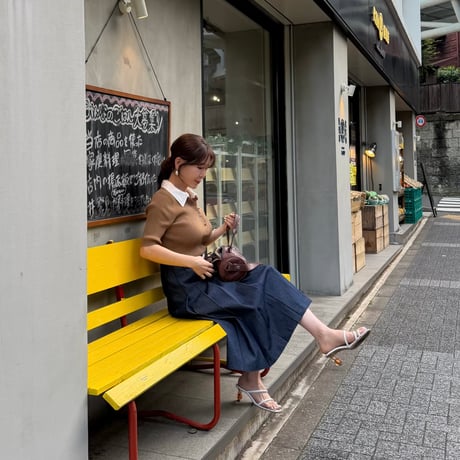 《予約販売》再入荷❣️Denim Asymmetry Skirt (SETUP別売り)