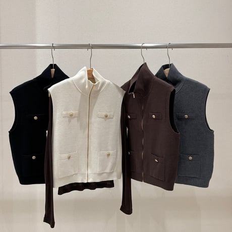《予約販売》Highneck Zip-Up Knit Vest