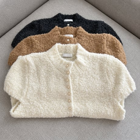 《予約販売》Berry Wool Short Sleeve Knit