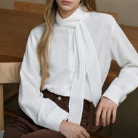 《予約販売》Scarf Tie High-Neck Shirt
