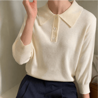 《予約販売》Solid Color Knit Top