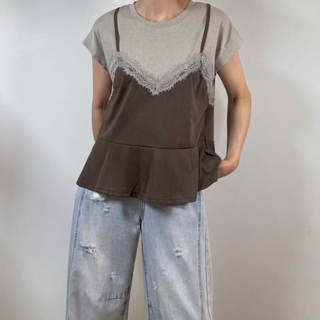 《即日発送📦》Lace Cami T-shirt