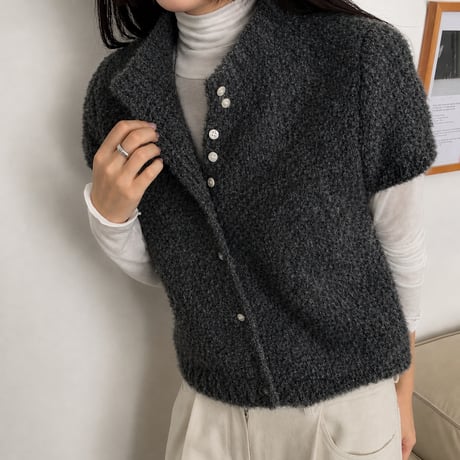《予約販売》Berry Wool Short Sleeve Knit