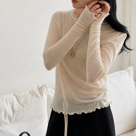 《予約販売》Sheer Ruched Tee