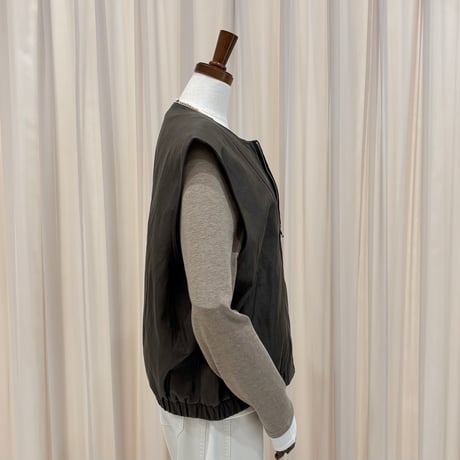 《予約販売》STUNNING Elastic Hem Leather Vest