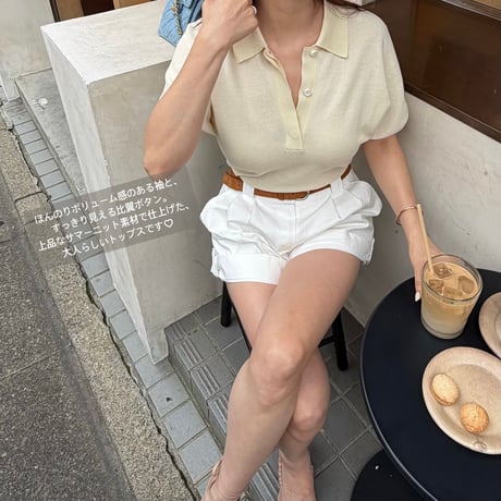 《即日発送📦》再入荷💛Cotton Knit Polo Top