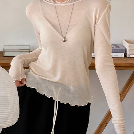 《予約販売》Sheer Ruched Tee
