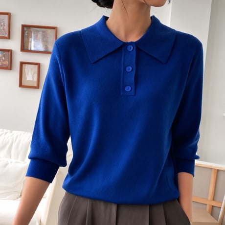 《予約販売》Solid Color Knit Top