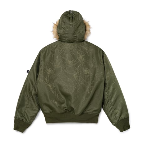 BOTT HOODED JACQUARD BOMBER JACKET OLIVE