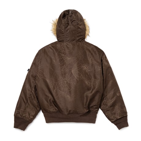BOTT HOODED JACQUARD BOMBER JACKET BROWN